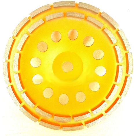 Disque Diamant, Diamant À Meuler Béton 230 X 22,2 Mm Double Rangée, Meule Diamantée Universpour Poncer Béton, Pierre, Granit Chape, Maçonnerie, Usage Universel(jaune)