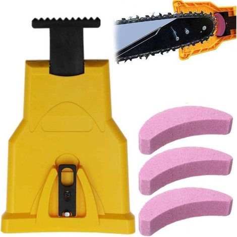 Kettensägen-schärfer, Kettensägen-schärfset Mit 3 Schleifsteinen, Schnelle Holzbearbeitungswerkzeuge Für Holzfäller, Rasenmäher Und Kettensägen