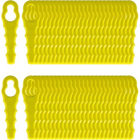 Satz Mit 100 Ersatzklingen Kompatibel Für Ryobi Rasentrimmer, Doppelkopf Mit Gezahnten Klingen Rac155 Rac157 Rac158