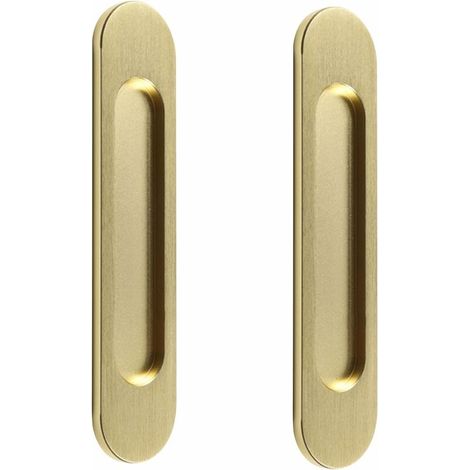 Ovale Klebe-schiebetürgriff – Einfache Installation Ohne Bohren – Für Schiebetüren, Fenster, Schränke – 18 Cm Gebürstetes Gold
