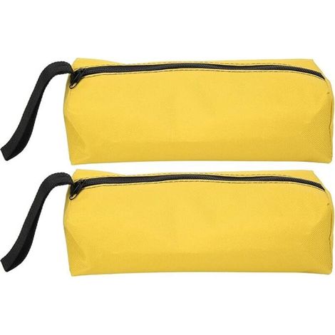 Set Aus 2 Kleinen Werkzeugtaschen, 25 X 8,5 X 7 Cm, Tragbare Multifunktionale Aufbewahrungstasche Aus 600d-polyester Mit Aufhängeschlaufe Und Reißverschluss (gelb)