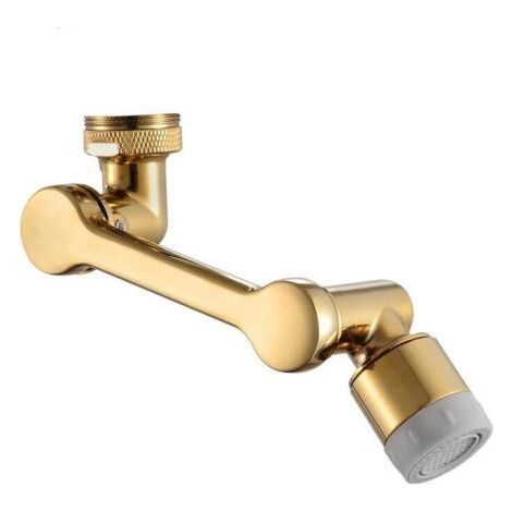 1080° Drehbarer Wasserhahn-luftsprudler, Universelle 2-funktions-duschkopf-armatur, Wasserhahnverlängerung, Messing, Gebürstetes Gold Mumu