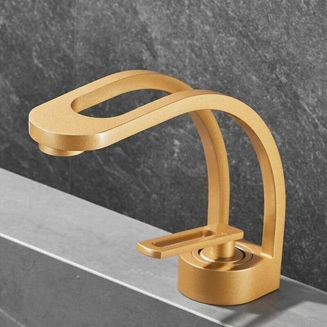 Einhändiger Messing-badezimmerwasserhahn, Mischbatterie, Mattgold
