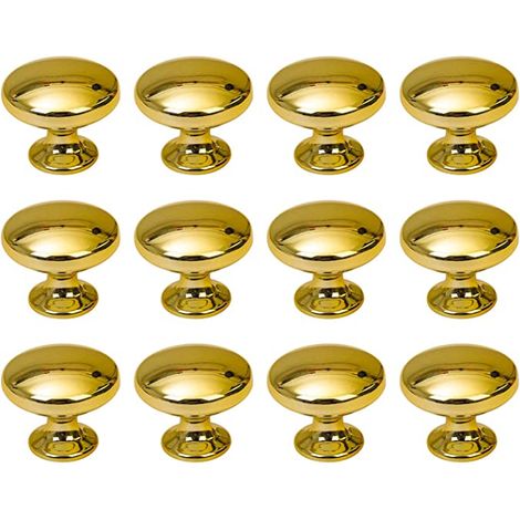 Runde Türknöpfe Schubladenknöpfe 30mm Schrankgriffe Mit Schrauben Für Schrank Büro Nachttisch Bibliothek Möbel 12 Stück Gold