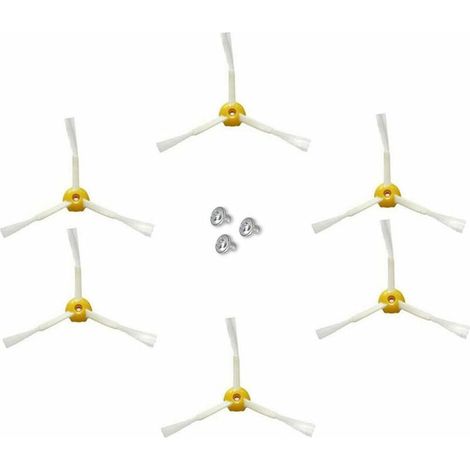 Seitliche Bürste Für Irobot Roomba Serie 500 600 700 (gelb, 6 Stück 3-arm-seitenbürsten)