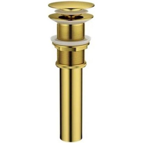 Einbaubare Waschtischablaufgarnitur Aus Edelstahl 304 Und Messing Ohne Überlauf (gebürstetes Gold)