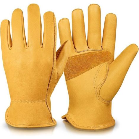 Bequeme Und Messerstichfeste Leder-gartenhandschuhe Für Gartenarbeit Und Hausarbeiten, Für Herren Und Damen (größe L)