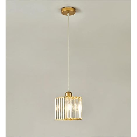 Mini-lustre Aus Kristall Und Chrom, Eingebaute Deckenleuchte, Moderne Hängeleuchte Für Esszimmer, Schlafzimmer, Küche, Insel, Schrank, Flur, E27, Einfache Goldene Quadratische Fassung, Warmes Licht