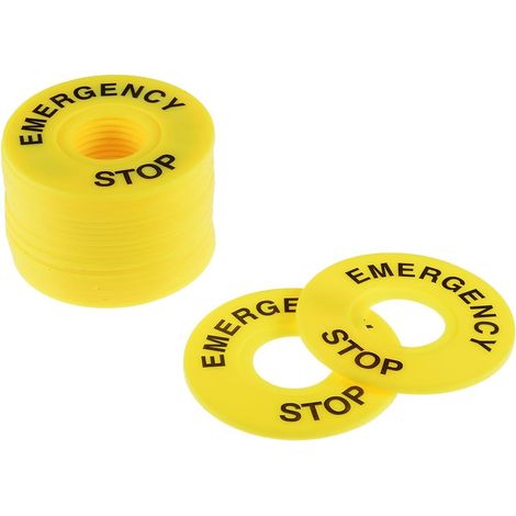 Sourcingmap 20er Pack Not-aus-schilder Für Drucktastenschalter, Innendurchmesser 22 Mm
