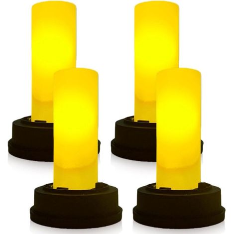 4er-set Solar-ersatzlampen – Led-solarlampen Mit Flammeneffekt – Wasserdichte Solarlampen – Ersatzteile Für Außenleuchten – 8,5 Cm