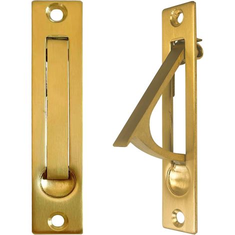 2 Stück Schiebetürgriff Versenkbar, 10 Cm, Griffe Mit Verdeckten Kanten, Einbau Montiert, Gold