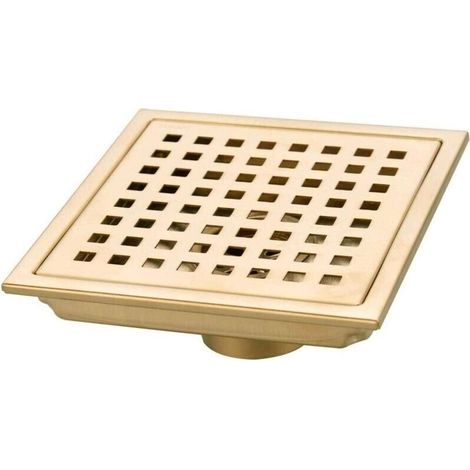 Quadratischer Duschablauf In Gebürstetem Gold, Edelstahl 304 Für Küchen- Und Badezimmer-abflussgitter, Hochdurchfluss-sieb 150mm-liaiki