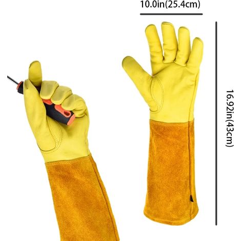 Gartenhandschuhe Für Männer Und Frauen, Lang Und Dornenfest, Aus Atmungsaktivem Leder, Ideal Als Garten-geschenk-m