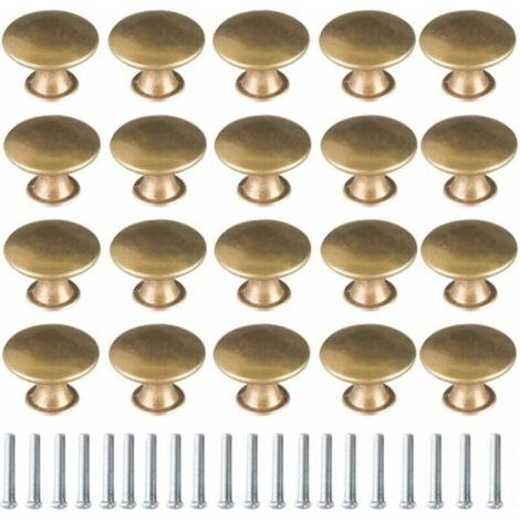 20 Vintage Messing Schrankknöpfe, Schubladengriffe, Möbelgriffe, Vintage Möbelgriffe, Schubladenzieher, Kleiderschrank, Küchenschrankgriffe, Fliti