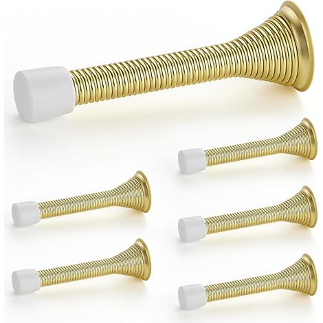 Türstopper, 6er-pack, Gold, Mit Feder Und Gummipuffer, Für Die Unterseite Der Tür
