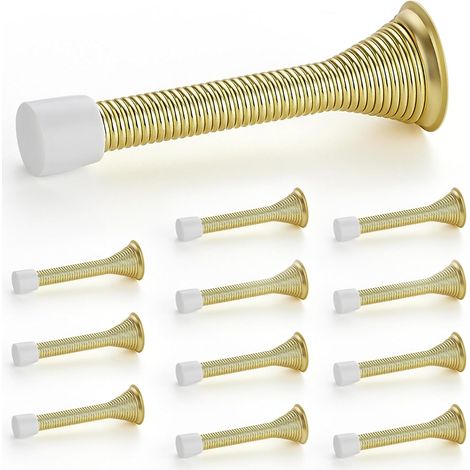 Türstopper, 12er-pack, Gold, Mit Feder Und Gummipuffer, Für Den Unteren Türbereich