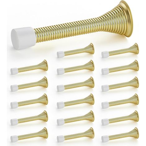 Türstopper, 18er Set, Gold, Mit Feder Und Gummipuffer, Für Die Unterseite Der Tür