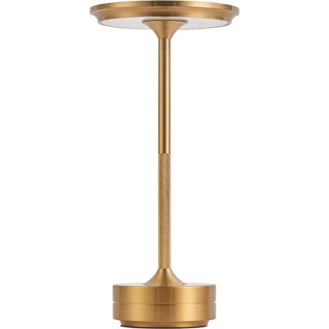 Kabellose, Wiederaufladbare Tischlampe Mit Batterie, 2600 Mah, 3 Farbmodi, Stufenlos Dimmbar Per Touch, Moderne Schreibtisch-/bett-/kinderzimmerlampe (gold)
