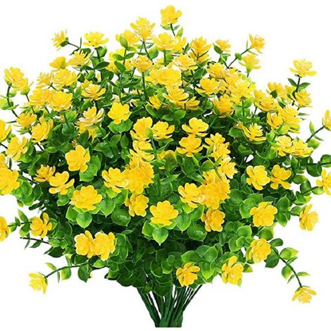 Künstlicher Blumenstrauß, Künstliches Grün Aus Kunststoff Für Hängende Pflanzgefäße, Innen Und Außen, Büro, Zuhause, Hochzeit, Bauernhof-dekor, 8 Stück, Gelb
