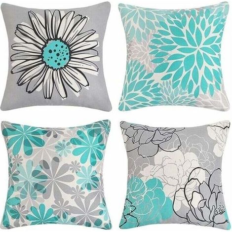 4er-set Outdoor-kissenbezüge, Wasserdichte Leinen-kissenbezüge Mit Sonnenblumenmotiv Für Terrasse, Garten, Wohnzimmer, Schlafzimmer Dekoration (40 X 40 Cm, Gelb)
