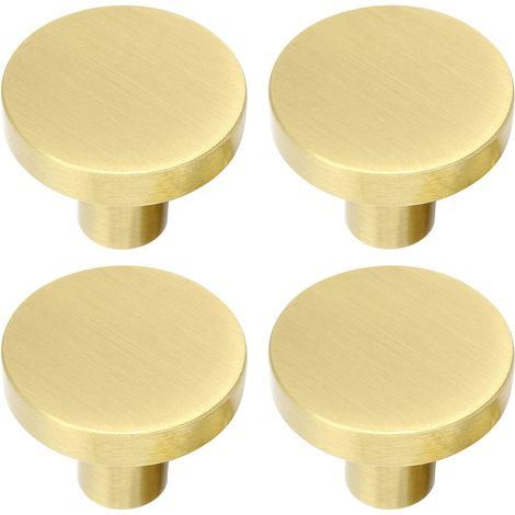 Runde Schrankgriff Aus Gebürstetem Messing, Schubladenknopf In Gold, Vanity-schubladengriff Mit Schrauben Für Schrank, Kommode, Schublade 32mm X 25mm