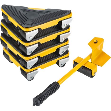 Gleitkissen Möbeltransporter Mit Rollen, Schwerlast-möbeltransport-kit, 360-grad-drehbare Gleitkissen, 5er-pack Transportkissen Für Schwere Möbel, Maximale Belastung: 300 Kg