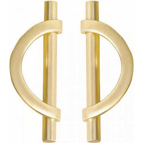 Gebürstete Goldene Schrankgriffe, Küchen-schrankbeschläge, 2er-set Halbrunde Schrankgriffe Aus Zinklegierung.