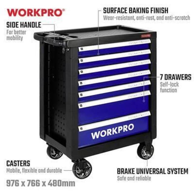 WorkPro WP209074 Komplettwerkzeugset Schwarz 193 Teile