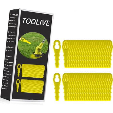 Set Mit 100 Ersatzklingen Kompatibel Mit Ryobi Rasentrimmer, Doppelte Gezahnte Klingenköpfe Rac155 Rac157 Rac158