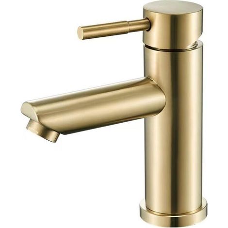 Einhebel-waschbeckenmischer Aus Edelstahl – Moderner Badezimmerhahn, Fingerabdruckresistent, Wassersparend, Gold