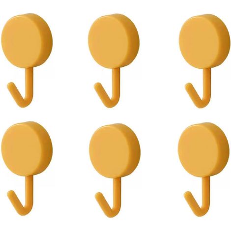 Klebehaken, Hübsche Dekorative Wandhaken Zum Aufhängen Von Hüten, Handtüchern, Schlüsseln, 6 Stück, Gelb