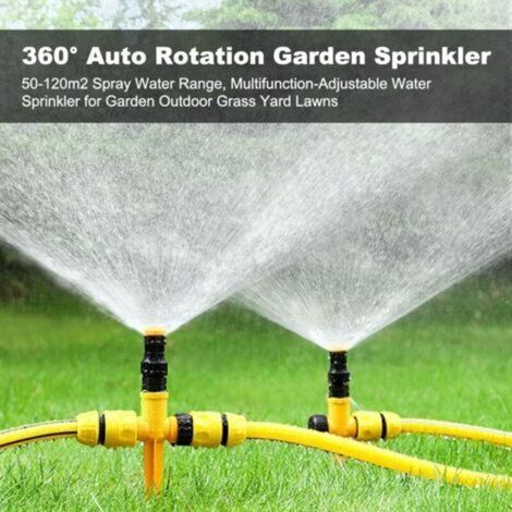 Groofoo 3-teiliges Garten-sprinkler-set, 360° Rasensprinkler, Rotierender Sprinkler, Automatische Bewässerung, Verstellbarer Sprühkopf, Geeignet Für Rasen, Gärten, Terrassen, Pflanzen, Blumen