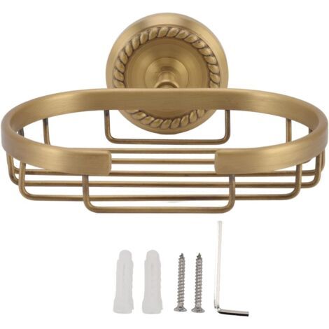 Wandseifenschale Für Dusche, Seifenschale Aus Messing, Geeignet Für Duschkabinen, Badezimmer, Badewannen Und Waschbecken, Antike Goldfinish.