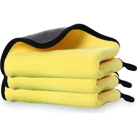 Mikrofaser-autotücher (3er-pack) – Hochgrammige, Stark Saugfähige, Weiche Und Fusselfreie Waschlappen – Reinigungstücher Für Autowäsche, Reinigung Und Trocknung