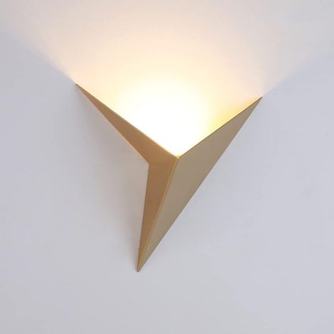 Led-wandleuchte Für Innen 3w, Kreative Goldene Dreieck-wandleuchte 3000k Warmweiß, Moderne Metall-wandleuchte Für Schlafzimmer, Wohnzimmer, Treppenhaus Und Flur