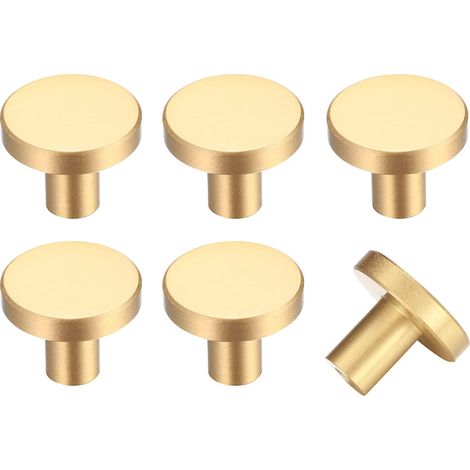 Or – 6 Stück Schubladengriffe, Möbelknöpfe, Runde Schrankknöpfe, Goldfarbene Messing-schubladenknöpfe, Küchentürgriffe, 20–25 Mm