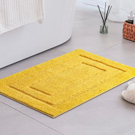 Badezimmerteppich 40x60 Cm, Saugstarker Badezimmerteppich Gelb