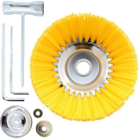 Nylonbürstenkopf Für Motorsense, 200 Mm X 25,4 Mm, Universelles Rundes Unkrautbürsten-set, Einfach Zu Installieren Und Effektiv Beim Jäten