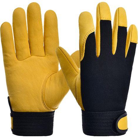 Gartenhandschuhe Aus Leder Für Frauen Und Männer, Dornenfest, Robuste Gartenarbeitshandschuhe Für Frauen, Langlebige Gartenhandschuhe (gelb, 1 Paar, L)