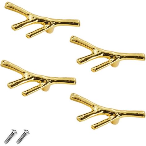 4er-set Vintage-schubladengriffe Aus Zinklegierung Für Schrank, Schublade, Landhaus, Chalet (einloch, Gold)