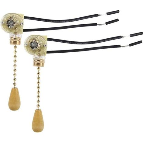 Zugschalter, Lüfter-zugschalter, Wandlampen-zugschalter, Für Led-wandleuchten, Deckenventilatoren, Raumbeleuchtung, 2 Stück