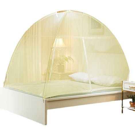 Pop-up-moskitonetz Für Bett Und Garten Mit Gelbem Reißverschluss, 150x200 Cm