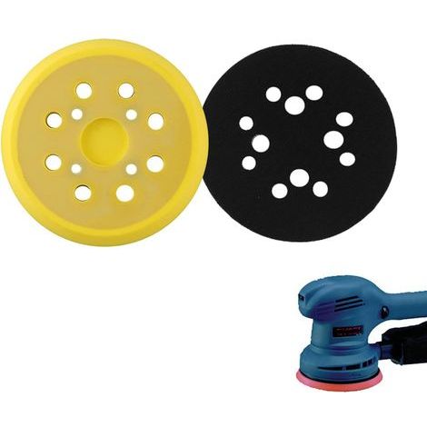 Rundes Pu-schleifteller Mit 8 Löchern, 125 Mm, Für Schleifer Als Ersatzteil (gelb)