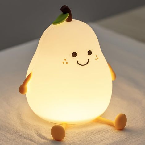 Kreative Birnenform Nachtlicht Für Kinder Mit Timer-funktion, 7 Farben Led Nachtlicht Für Kinder, Usb-aufladbar, Nachttischlampe Als Feiertagsgeschenk Und Für Kinderzimmer