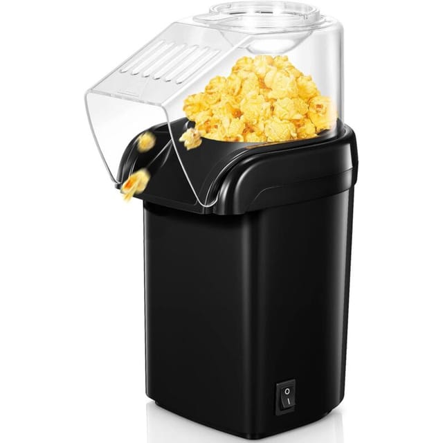 1200 w Heißluft-Popcornmaschine, Haushalt, schnelles Popcorn in 2 Minuten, kein Fett oder Öl, inkl. Mais-Messlöffel, kompaktes Design, für Heimvideos