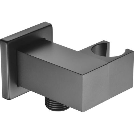 Duschkopfhalter Aus Messing, Handduschkopfhalter, Quadratisch, Rauchgrau