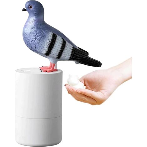 Schaumseifenspender Pigeon, Lustiger Vogel-seifenspender, Berührungsloser Schaumseifenspender (grau)