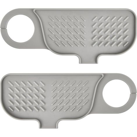 Hahnmatte, Spülenmatte, Patchwork-tropfschutzmatte Für Wasserhahngrieff, Küchenablaufmatte, Silikon-spritzschutz Für Küchenspüle (grau)