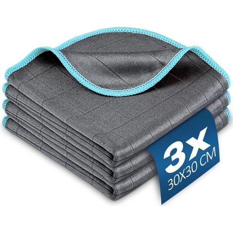 Chiffon Magique Mikrofasertuch Carbon 400gsm, Streifenfreies Absorbierendes Poliertuch, Glas-, Fenster-, Brillen-, Geschirr-, Küchen- Und Autoreinigungstuch, Wiederverwendbares Und Waschbares Reinigun