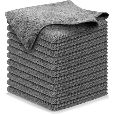 Graue Mikrofasertücher 30 X 30 Cm, 12er-pack – Hochabsorbierende Autowaschtücher Mit Spiegelglanz-effekt